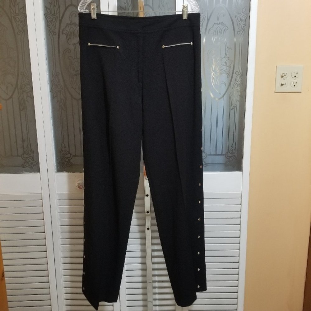 Radzoli Ladies Sexy Black Leg Riveted Pants